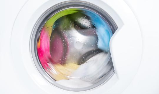 Washer with clothes
