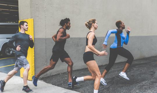 Runners in activewear