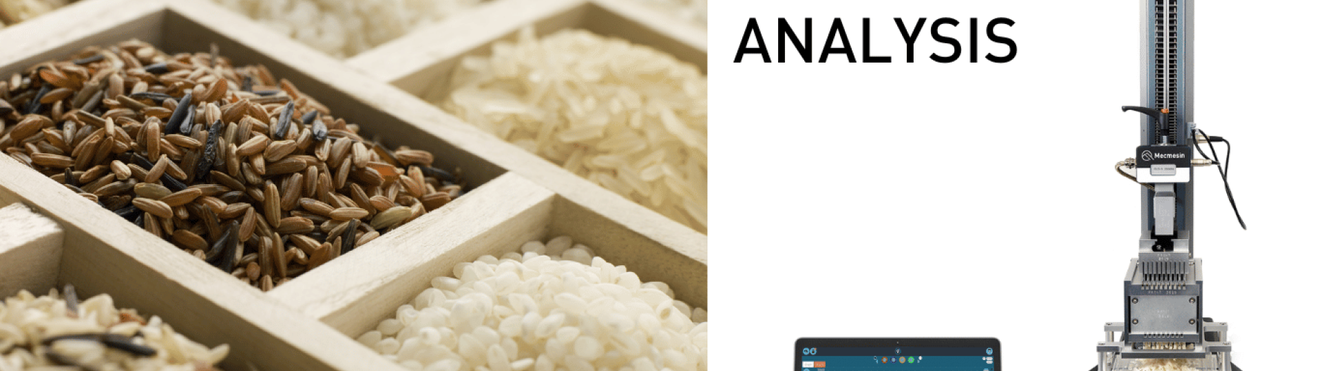Rice and a Mecmesin Rice Texture Analyzer